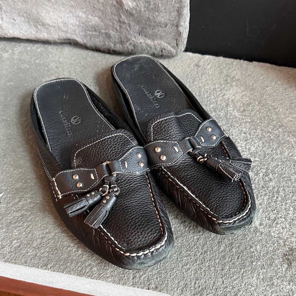 Cole Haan Black Leather Tassel Loafers